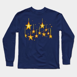 Gold stars christmas vibe Long Sleeve T-Shirt